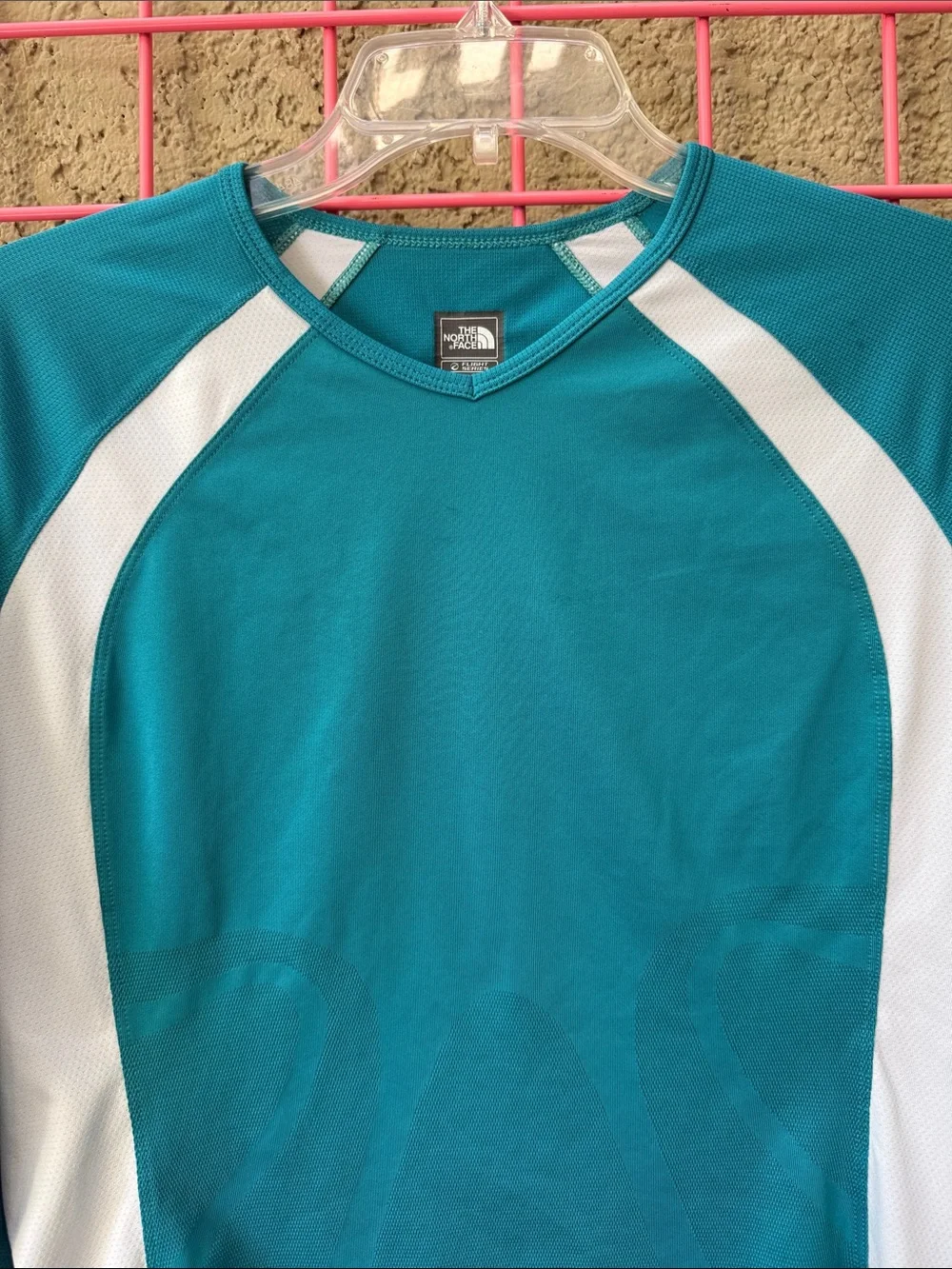 The North Face Teal Long Sleeve Athletic Pullover with White Panels